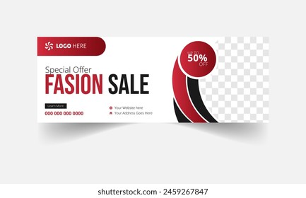 Modern and creative fashion sale social media Facebook Cover and web banner template 
