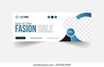 Modern and creative fashion sale social media Facebook Cover and web banner template 
