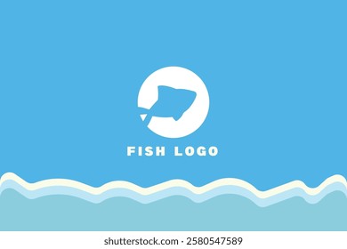 A modern and creative fish logo design featuring sleek lines and a dynamic shape. Perfect for seafood businesses, fishing brands, aquaculture, marine industries, and creative branding projects. 