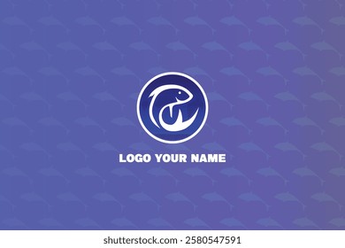 A modern and creative fish logo design featuring sleek lines and a dynamic shape. Perfect for seafood businesses, fishing brands, aquaculture, marine industries, and creative branding projects. 