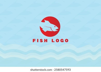 A modern and creative fish logo design featuring sleek lines and a dynamic shape. Perfect for seafood businesses, fishing brands, aquaculture, marine industries, and creative branding projects. 