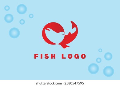 A modern and creative fish logo design featuring sleek lines and a dynamic shape. Perfect for seafood businesses, fishing brands, aquaculture, marine industries, and creative branding projects. 