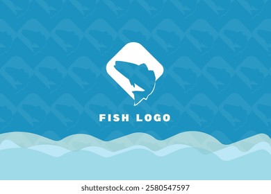 A modern and creative fish logo design featuring sleek lines and a dynamic shape. Perfect for seafood businesses, fishing brands, aquaculture, marine industries, and creative branding projects. 