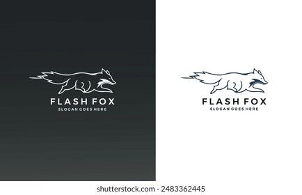 Modern and creative flash Fox Logo Concept.	