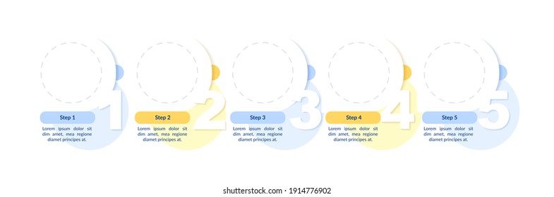 Modern creative flowchart vector infographic template. Presentation design elements with text space. Data visualization with 5 steps. Process timeline chart. Workflow layout with copyspace