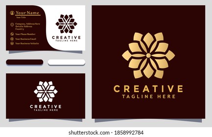 Diseño y plantilla modernos y creativos de logotipos de flores. Icono de Logotipos Cosméticos vector elegante minimalista