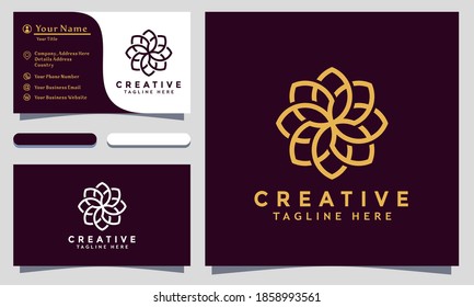 Modern creative Flower Logo Design and template. Mandala icon minimalist elegant vector