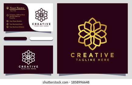 Modern creative Flower Logo Design and template. Mandala Logos icon minimalist elegant vector