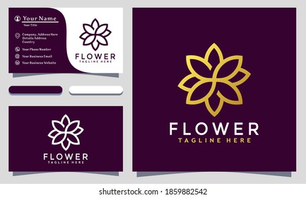 Modernes Design und Vorlage für kreative Blumen-Logos. Goldene Blume Lotus - Symbol, Vektorgrafik