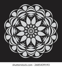 Diseño moderno y creativo de mandala de flores.