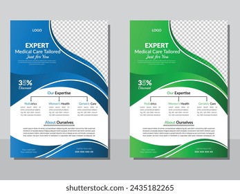 Modern creative flyer design template for medical .