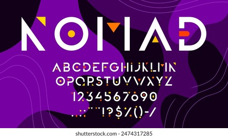 Fuente creativa moderna y tipo de color urbano con letras geométricas, tipo de letra abstracta de Vector. Fuente creativa del alfabeto inglés con colores modernos en estilo urbano simple mínimo para la tipografía ABC