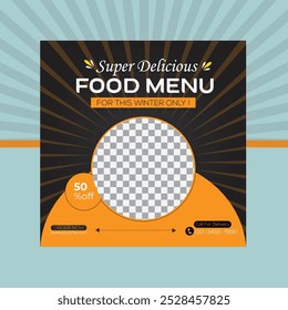 Moderno e criativo Food social media banner post modelo design