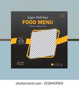 Modern and creative Food social media banner post template design