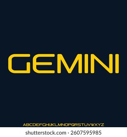 Modern creative futuristic alphabet display font vector. Unique expanded technology typography style