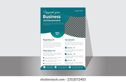 Modern, Creative , Geometric Business Flyer Template in A4 size. Corporate Presentation, layout with Gradient color.
