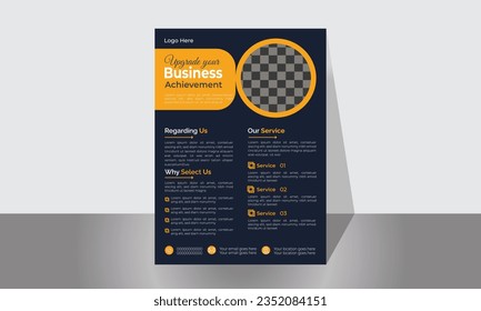 Modern, Creative , Geometric Business Flyer Template in A4 size. Corporate Presentation, layout with Gradient color.