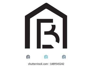 Modern creative geometric House shaped LB BL L B artistic minimal black and initial based letter icon logo