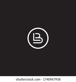 Modern creative geometric shaped LB BL L B artistic minimal black and white  color initial based letter icon logo