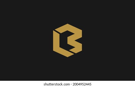 Modern creative geometric shaped LB BL L B artistic minimal black and golden color initial based letter icon logo
