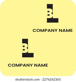 Modern creative geometric shaped LB BL L B artistic minimal black and golden color initial based letter icon logo.