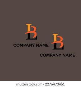 Modern creative geometric shaped LB BL L B artistic minimal black and golden color initial based letter icon logo.