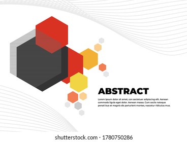 Modern creative geometric shapes abstract background with copy space. Dynamic geometric shapes compositions. Flat and clean style. Applicable for any graphic works.