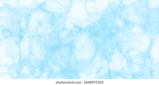 Modern creative grunge light sky blue shades watercolor background abstract marble texture in cool tones of blue and white resembling the fluid flow of water or cracked