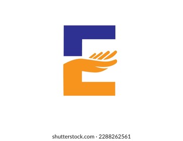 Modern ,creative hand letter E vector graphics  by illustration.