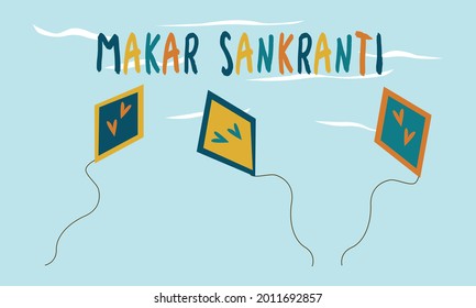 Modern and Creative Happy Makar Sankranti Festival Background Decorated with Kites
