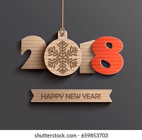 Modern creative happy new year 2017 design. Vector illustration.