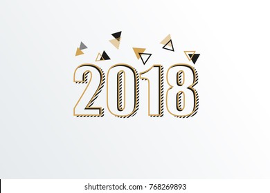 Modern and Creative Happy New Year 2018 design in Scandinavian style