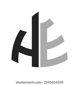 Modern Creative HE Logo Design. Letter HE Icon for any Business and Company