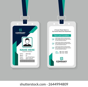 Modern Creative ID Card Design Template with QR Code for Staff and Business Use 