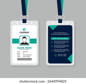 Modern Creative ID Card Design Template with QR Code for Staff and Business Use 
