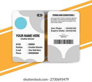 Plantilla creativa moderna del diseño de la tarjeta de la identificación con la disposición delantera y trasera