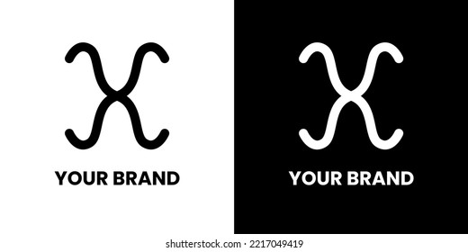 Moderno logo creativo X minimalista. diseño vectorial de idea de logotipo