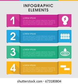 Modern creative infographic template. infographic design with creative icons includes fence, water drop. can be used for presentation, diagram, annual report, web design.