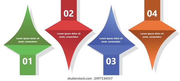 Modern and creative infographics made in the form of a vector template. Bright colors and abstract design elements are used. For use in presentations, web design and reports. Simple and clear.