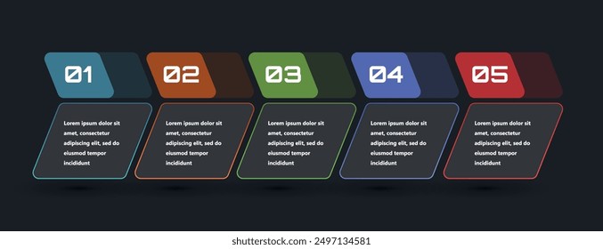 Modern and creative infographics made in the form of a vector template. Bright colors and abstract design elements are used. For use in presentations, web design and reports. Simple and clear.