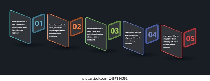 Modern and creative infographics made in the form of a vector template. Bright colors and abstract design elements are used. For use in presentations, web design and reports. Simple and clear.