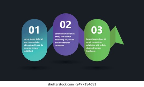 Moderne und kreative Infografiken in Form einer Vektorvorlage. Es werden helle Farben und abstrakte Gestaltungselemente verwendet. Zur Verwendung in Präsentationen, Webdesign und Berichten. Einfach und klar.