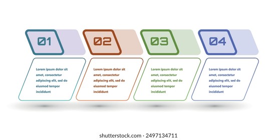 Infografía moderna y creativa realizada en forma de Plantilla de Vector. Se utilizan colores brillantes y Elementos de diseño abstractos. Para uso en presentaciones, Diseños web e informes. Sencillo y claro.