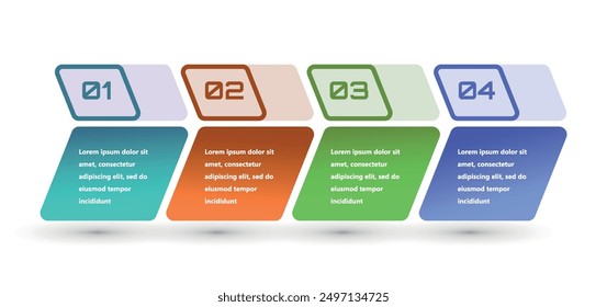 Modern and creative infographics made in the form of a vector template. Bright colors and abstract design elements are used. For use in presentations, web design and reports. Simple and clear.