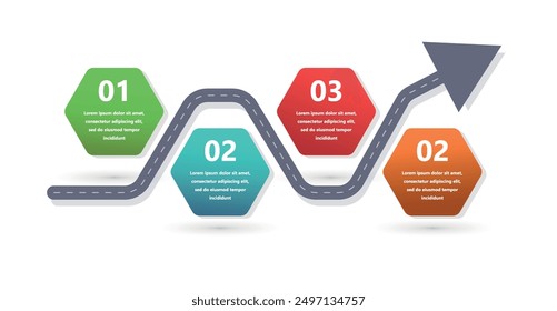 Infografía moderna y creativa realizada en forma de Plantilla de Vector. Se utilizan colores brillantes y Elementos de diseño abstractos. Para uso en presentaciones, Diseños web e informes. Sencillo y claro.