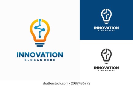 vector de concepto del logotipo de la bombilla de ideas de innovación creativa moderna