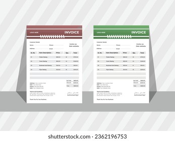 Modern And Creative Invoice Design.
