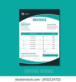 Modern And Creative Invoice Design Template.