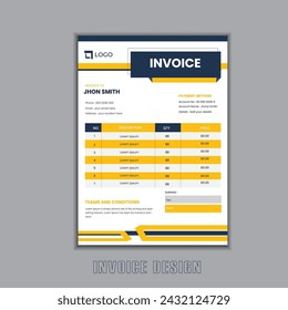 Modern And Creative Invoice Design Template.