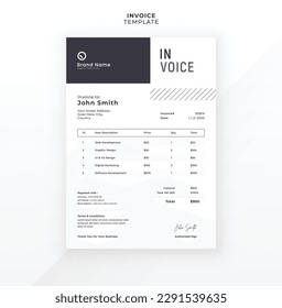 Modern creative invoice template design